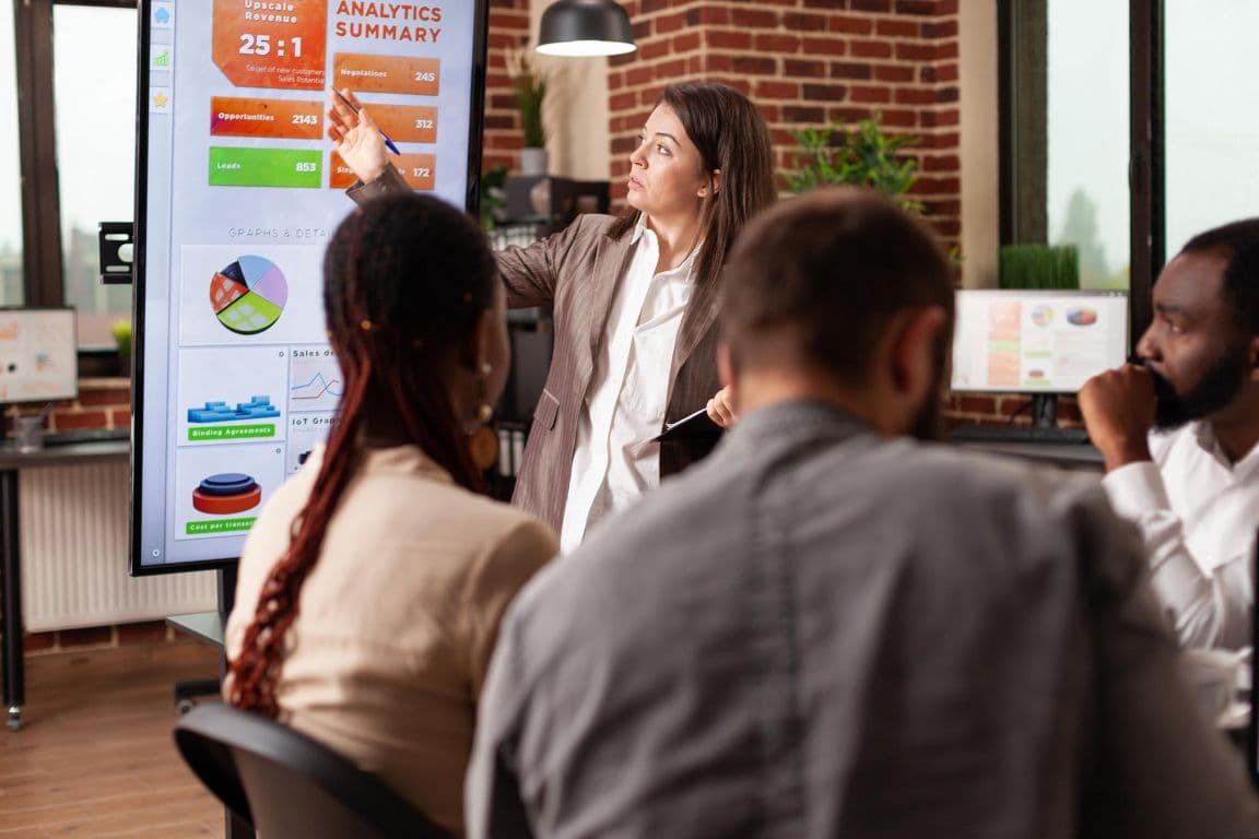 business colleagues working in office