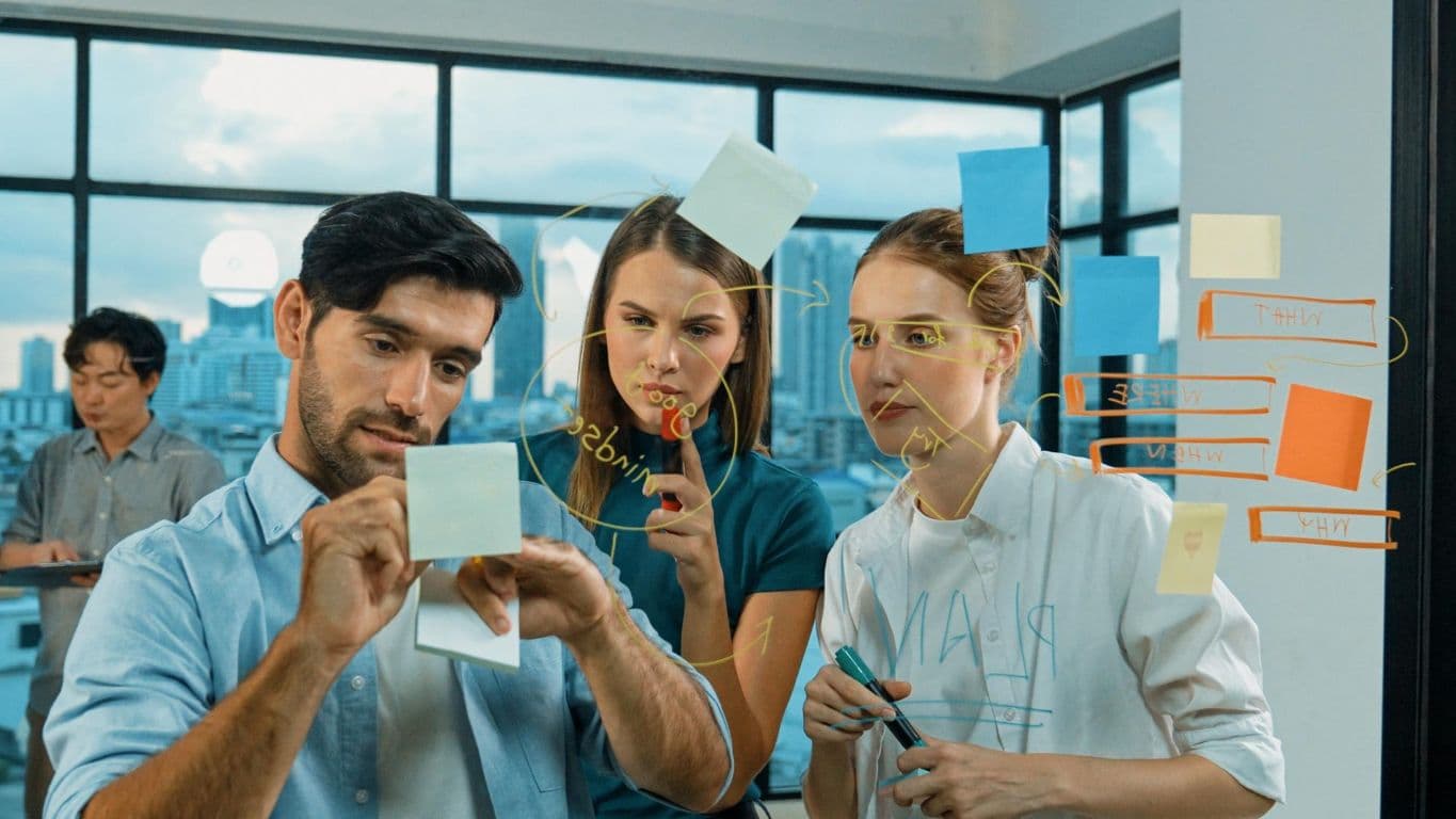 sales team brainstorming